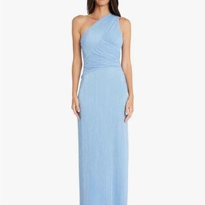 Maggy London Elegant One-Shoulder Blue Formal Dress size 4